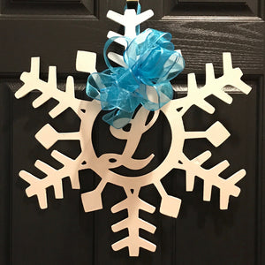 Monogramed Snowflake Door Hanger