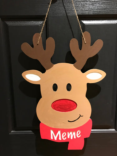 Custom Reindeer Door Hanger