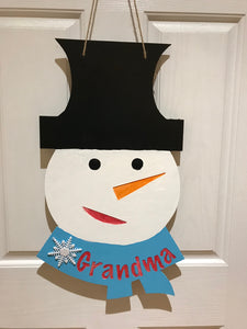 Custom Snowman Door Hanger