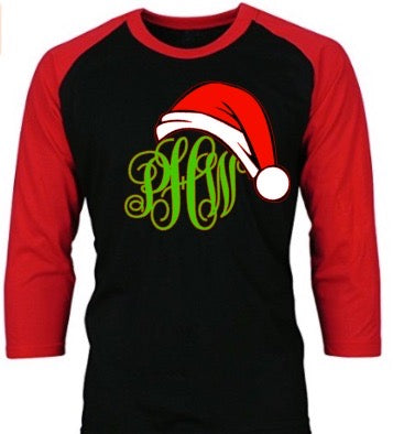 Monogramed Santa Hat Shirt